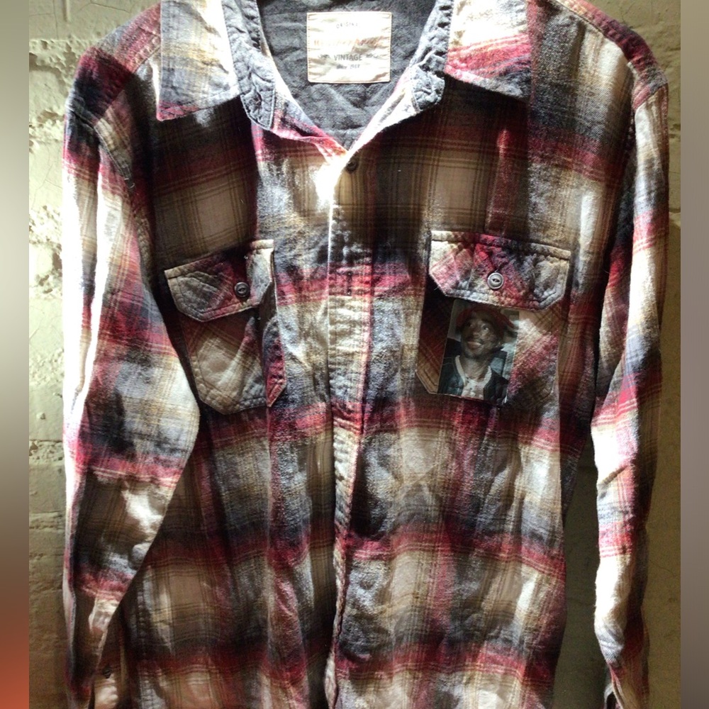 UPCYCLED 2 PAC Plaid Long-Sleeve Flannel Shirt - Red, Brown, Black